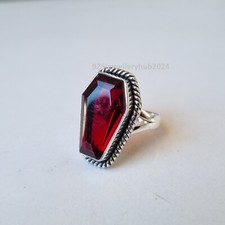 Beautiful Garnet Gemstone Ring 925 Sterling Silver Statement Lovely Ring PG5041