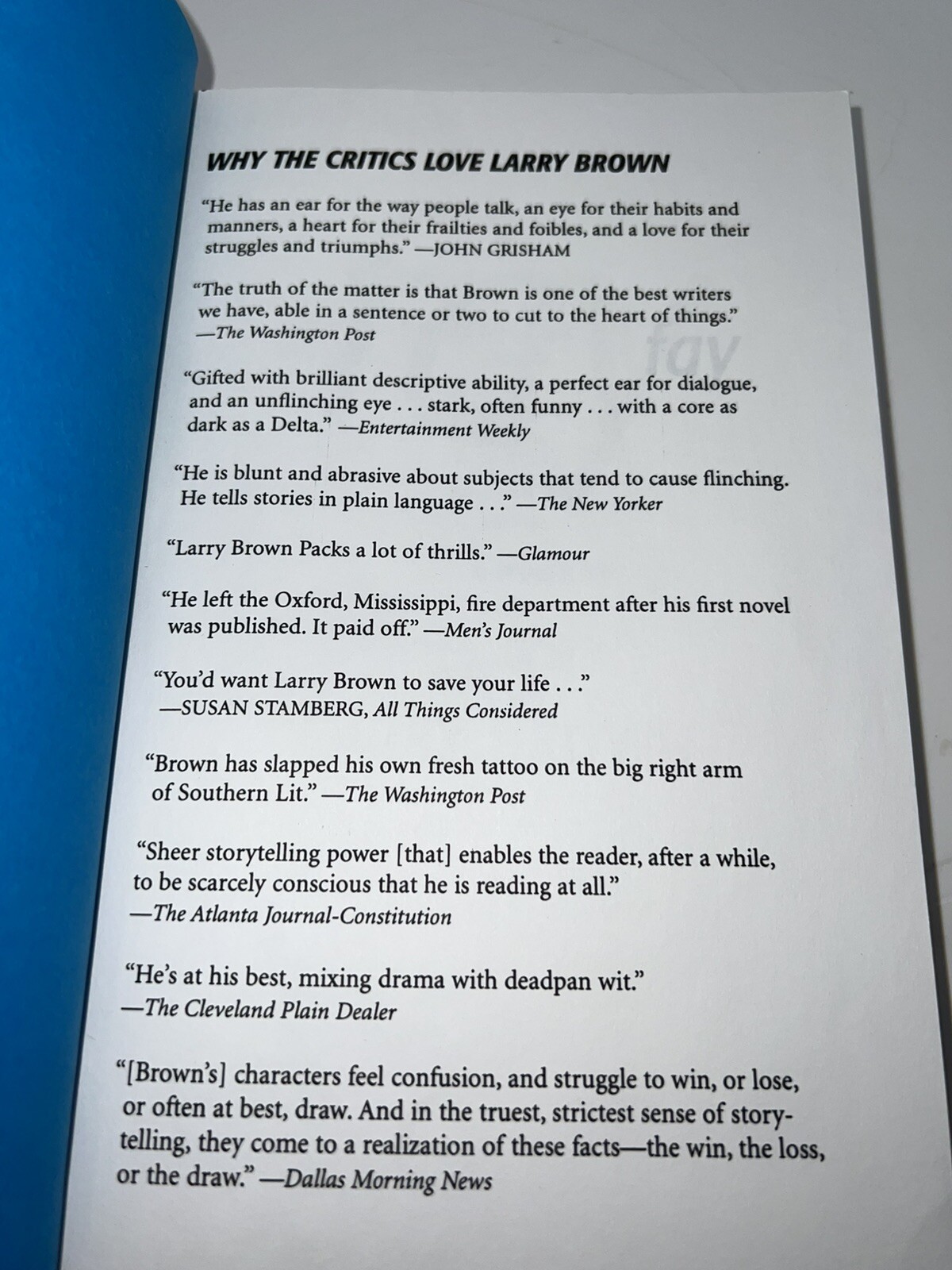 FAY by Larry Brown UNCORRECTED PROOF "Signed" 