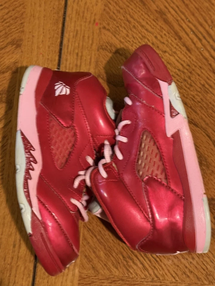 Jordan Niñas 5 Retro Día de San Valentín Tenis Talla 10v Rojo Rosa Foto 2 de 4