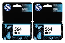 2PK GENUINE HP 564 Black Ink Cartridge for HP Deskjet 3520 3521 OfficeJet 4610