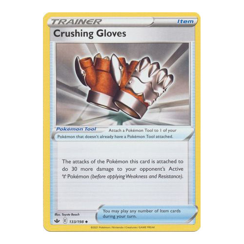 Pokemon 2021 S&S Chilling Reign Trainer Crushing Gloves 133/198 Uncommon | eBay Pokemon 2021 S&S Chilling Reign Trainer Crushing Gloves 133/198 Uncommon | eBay