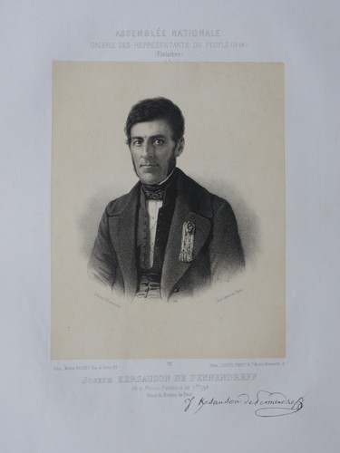 Portrait de KERSAUSON DE PENNENDREFF -Gal. des Rep.du peuple-1848-Gravure XIXème