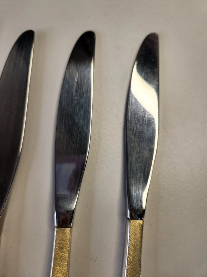 Juego De 4 CUCHILLOS MODERNOS Sterling Reed & Barton Cellini 9" Sin Mono Foto 4 de 4