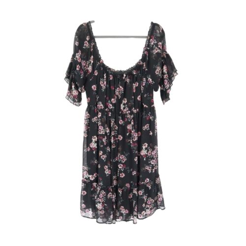 Torrid dunkel Blumen Chiffon Kleid Damen 2X schwarz feminin Witchy Gypsy Whimsigoth