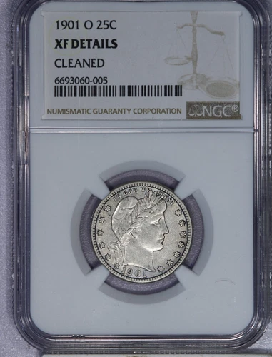 1901-O Barber Quarter 25c NGC XF EF Details