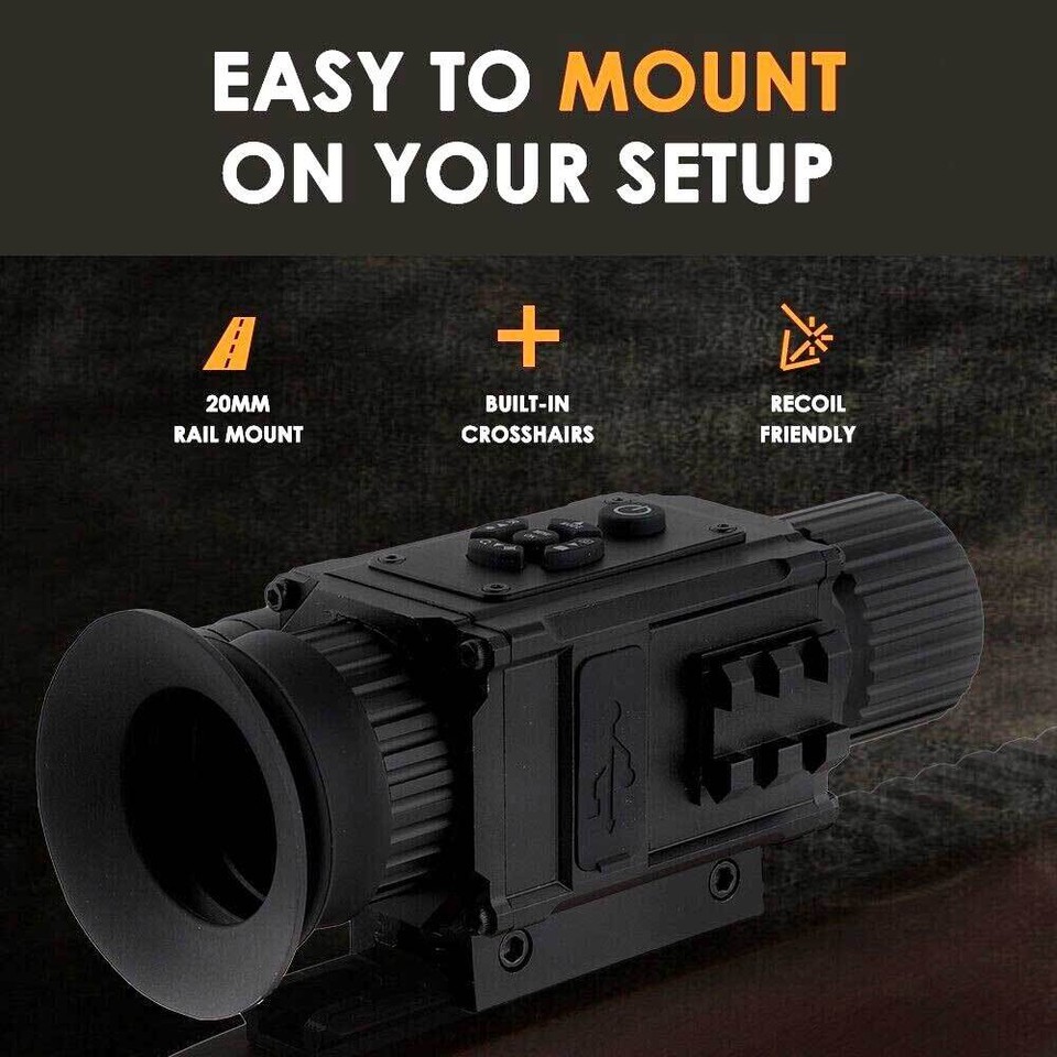 850nm IR Night Vision Monocular Scope 1080P 1-4x Digital Zoom Hunting ...