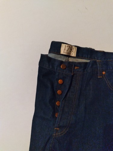 1791 Supply Co. Dark Wash Denim Jeans Button Fly Straight Leg Size? - Picture 3 of 9