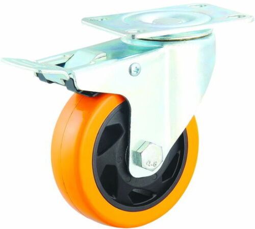 Heavy Duty Castor Wheels 4pcs 100mm Trolley Furniture Caster Rubber 600kg - Picture 2 of 5