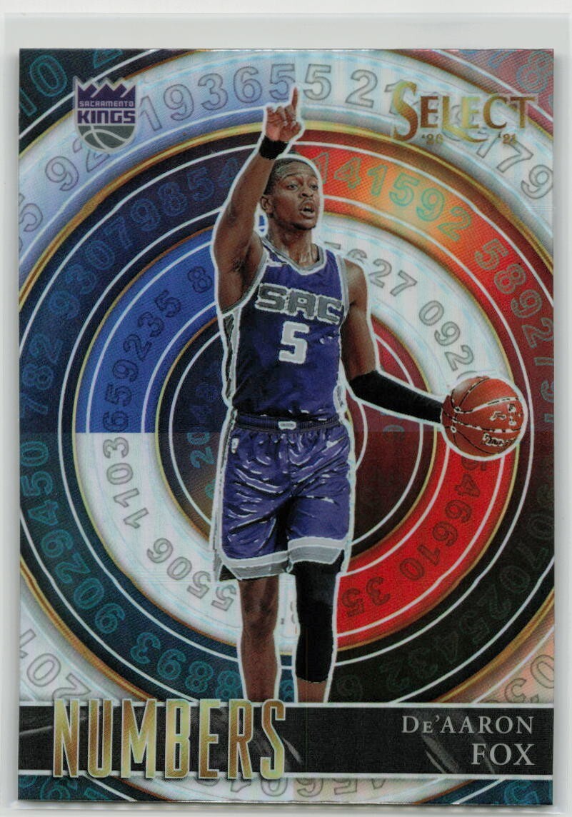 De'Aaron Fox 2020-21 Panini Select Numbers Insert #39 SILVER