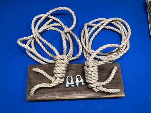 Solid Wood Tree Rope Swing 2ft Seat Amish Hand Made Beautiful, 16ft Rope New!!! - Picture 11 of 12