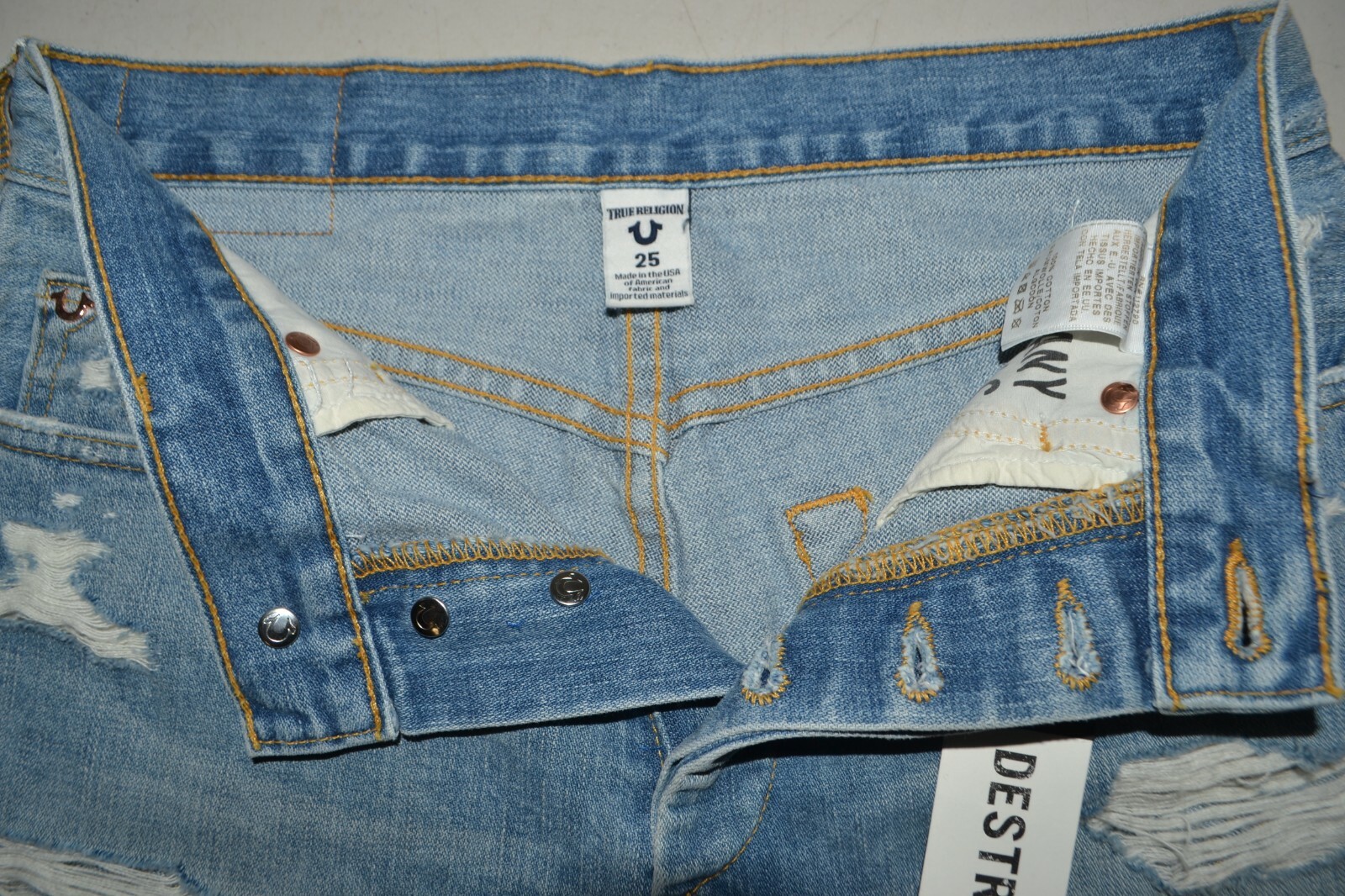 True Religion Women's Sexy Scout Boyfriend Fly Button Denim Shorts Sz 25 thumbnail 5