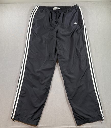 VTG Adidas Windbreaker Pants Mens XL Black Track Mesh Lined Insulated