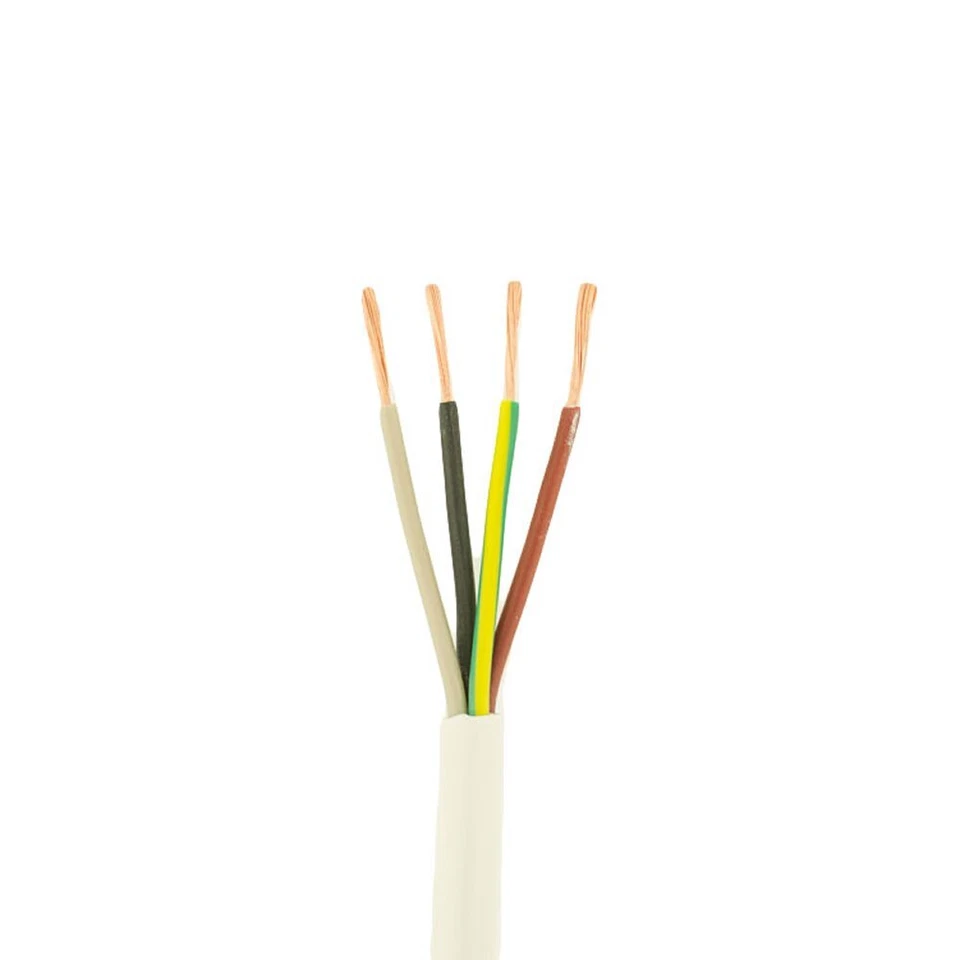 ZEXUM White flex 1mm 4 Core 3184Y Round Flexible Cable Wiring Lighting Heating Power