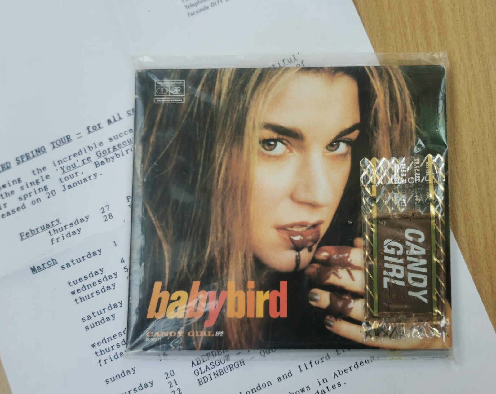 BABYBIRD CD Candy Girl UK + PROMO ONLY CHOCOLATE ! DIGI-PACK + Press Release