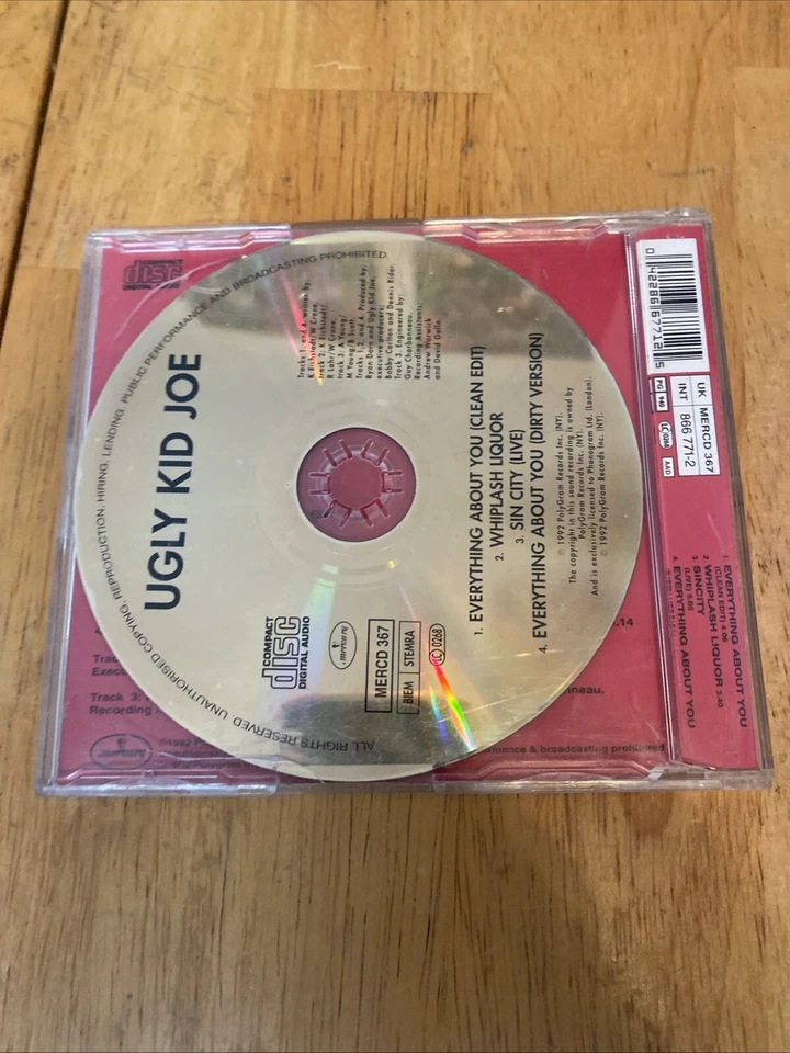 Ugly Kid Joe Everything About You UK Import 4 Track CD 1992 Polygram Records Foto 2 de 4