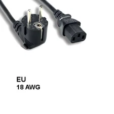 KNTK 6ft Power Cord IEC-60320 C13 to CEE 7/7 SCHUKO 18 AWG Europe EU Cable