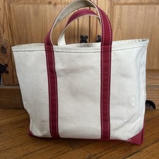 Vintage 80's LL Bean Boat and Tote Bag Red SAWTOOTH label