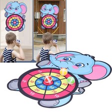 Children Elephant Dartboard Set Hook and Loop Dartboard with 3 Stick Balls