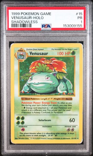Venusaur (Shadowless) graded PSA 1 for sale on eBay
