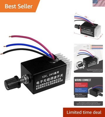 DC Motor Speed Controller Universal DC 2V 24V 0A Electronic Stepless Speed Re...