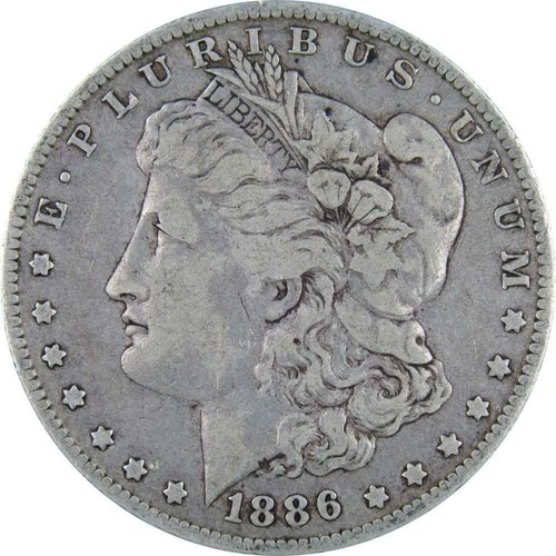 1886 O Morgan Dollar F Fine 90% Silver $1 US Coin Collectible