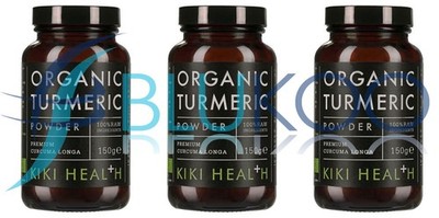 KIKI Health Organic Premium Non-GMO Kurkuma Pulver - 150g (3er Pack)