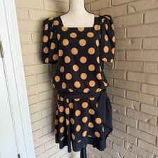 Vintage 80s Lana B Drop Waist Polka Dot Layered Mini Dress Party Going Out 10