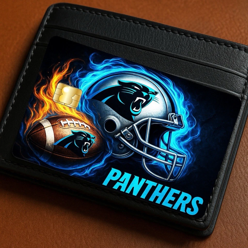 Carolina Panthers Tarjeta de Crédito Débito Recubrimiento Calcomanía NFL Fútbol Vinilo Adhesivo Deportes Foto 4 de 4