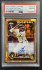JACKSON CHOURIO PSA 10 2024 TOPPS CHROME SAPPHIRE RC AUTO ORANGE REFRACTOR /25