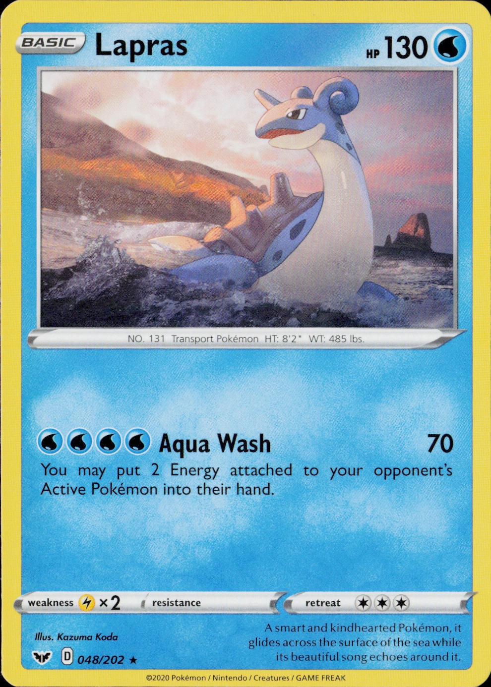 Lapras SWSH01 SWSH01: Sword & Shield Base Set #048/202 Rare NM