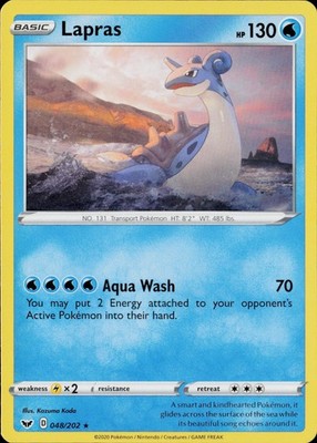 Lapras SWSH01 SWSH01: Sword & Shield Base Set #048/202 Rare NM