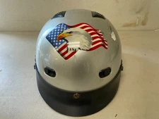 Rodia RHD200V DOT Motorcycle Half Helmet Silver Size XL Xtra Small with Visor