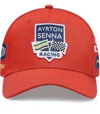 New F1 Ayrton Senna Racing Hat Red Legacy Patchwork Authentic Rare Unique