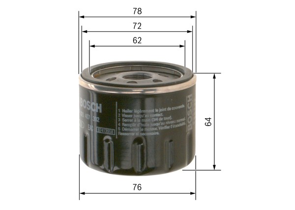 ÖLfilter FÜR Jeep Renegade SUV (Bu, B1, Bv) - Bosch F 026 407 302-image