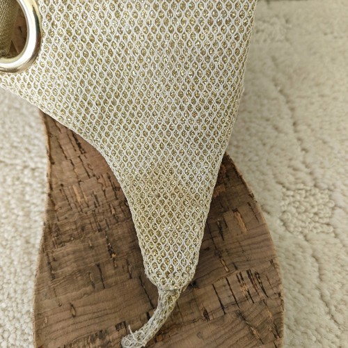 WHITE MOUNTAIN Women's 7 M Aida Wedge Gold Metallic Fabric Sandals Cork Wedge - Picture 13 of 13