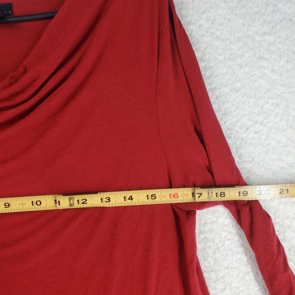 Top para mujer Y2K mediano rojo capucha cuello elástico caprichoso silueta elegante preppy Foto 4 de 4