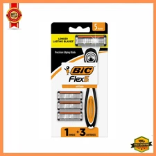 BIC Flex 5 Razor 5-Blade, 1 Handle + 3 Refill Cartridges, Smooth Shave Kit