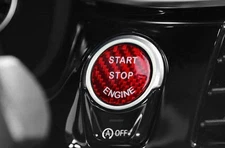 For BMW 3 Series M3 05-12 Red Carbon Fiber One-Click Button Switch Cover Trim