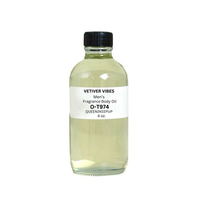 Vetiver Vibes (Men) Body Oil 4 oz Fragrance All Natural Scent