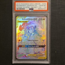 Reshiram & Zekrom GX 259 Cosmic Eclipse Secret Rainbow Sun Moon Pokemon PSA 10 on eBay