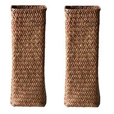 2X Rattan Flower Vase Bamboo Baskets Decoration Vases Flower Fruit Basket6028