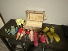 Vintage Doll Lot Barbie Ken Dolls Mini Dolls Furniture Trunk Case Estate Find