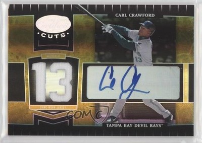 2004 Leaf Certified Cuts 10/13 Carl Crawford #186 Auto uk2