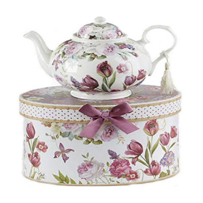 Delton 9.5 X 5.6 Porcelain Tea Pot In Gift Tulip 8134-8
