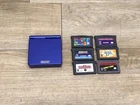 Nintendo Game Boy Advance SP Console Cobalt Blue AGS-001 Bundle w/ 6 Games