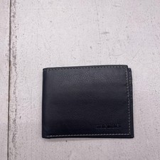 Steve Madden Wallet Mens Black Leather Bifold ID Window Card Slots Slim