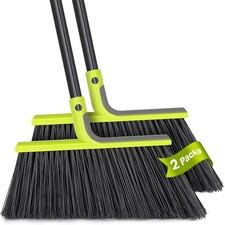 Outdoor Broom Heavy Duty 2 Packs, 143 cm Tall Commercial Soft Bristle Angle Brus