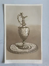 Antique Victorian Print – Renaissance Vase and Dish in Parian by Minton of Stok