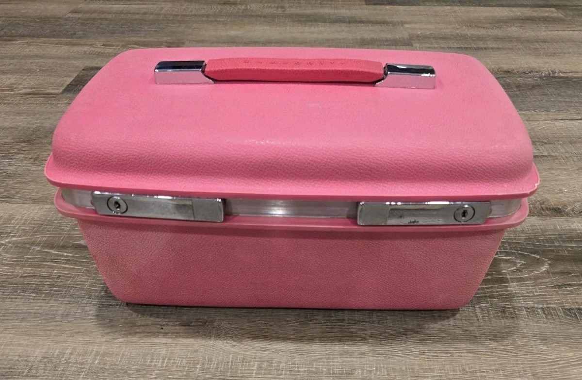 Vintage Pink Samsonite Royal Traveler Aurora Cosmetic Case Train