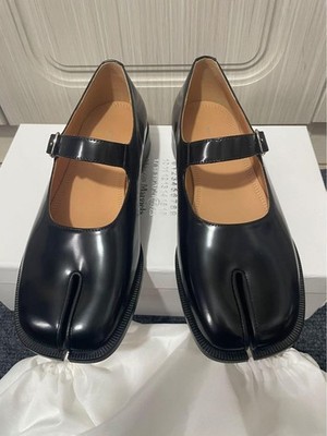 Maison Margiela Tabi Mary Jane Leather Shoes Black S39WL0119 Size 38